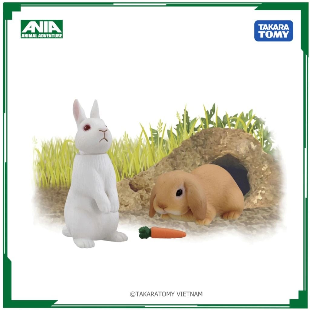  Mô hình động vật thỏ trắng Ania AS-34 Rabbit Takara Tomy 119524 
