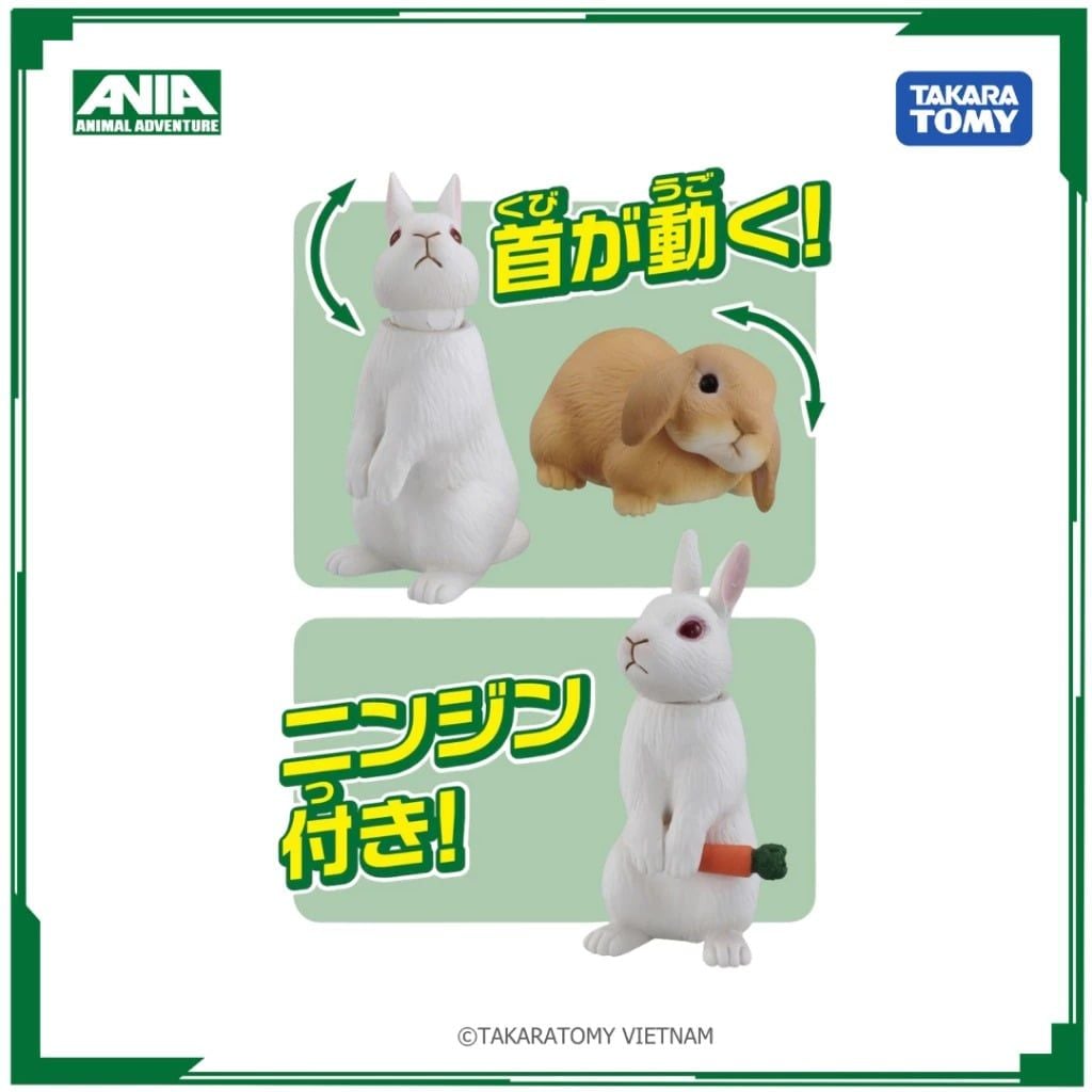  Mô hình động vật thỏ trắng Ania AS-34 Rabbit Takara Tomy 119524 