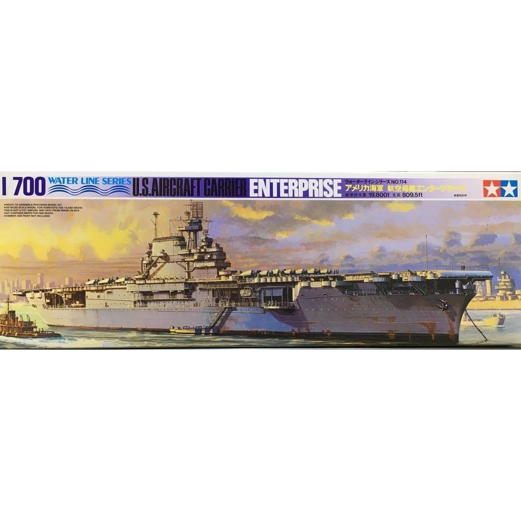  Mô hình lắp ráp tàu sân bay quân sự U.S. Aircraft Carrier Enterprise tỉ lệ 1:700 Tamiya 77514 