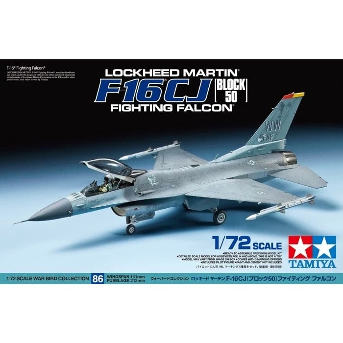  Mô hình lắp ráp máy bay LOCKHEED MARTIN F-16CJ [BLOCK50] FIGHTING FALCON tỉ lệ 1:72 Tamiya 60786 