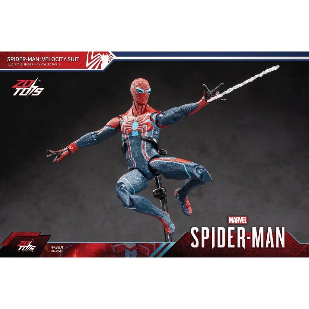  Mô hình nhân vật Marvel người nhện Spider man Velocity suit tỉ lệ 1:10 18CM ZD Toys ZC47 FG270 