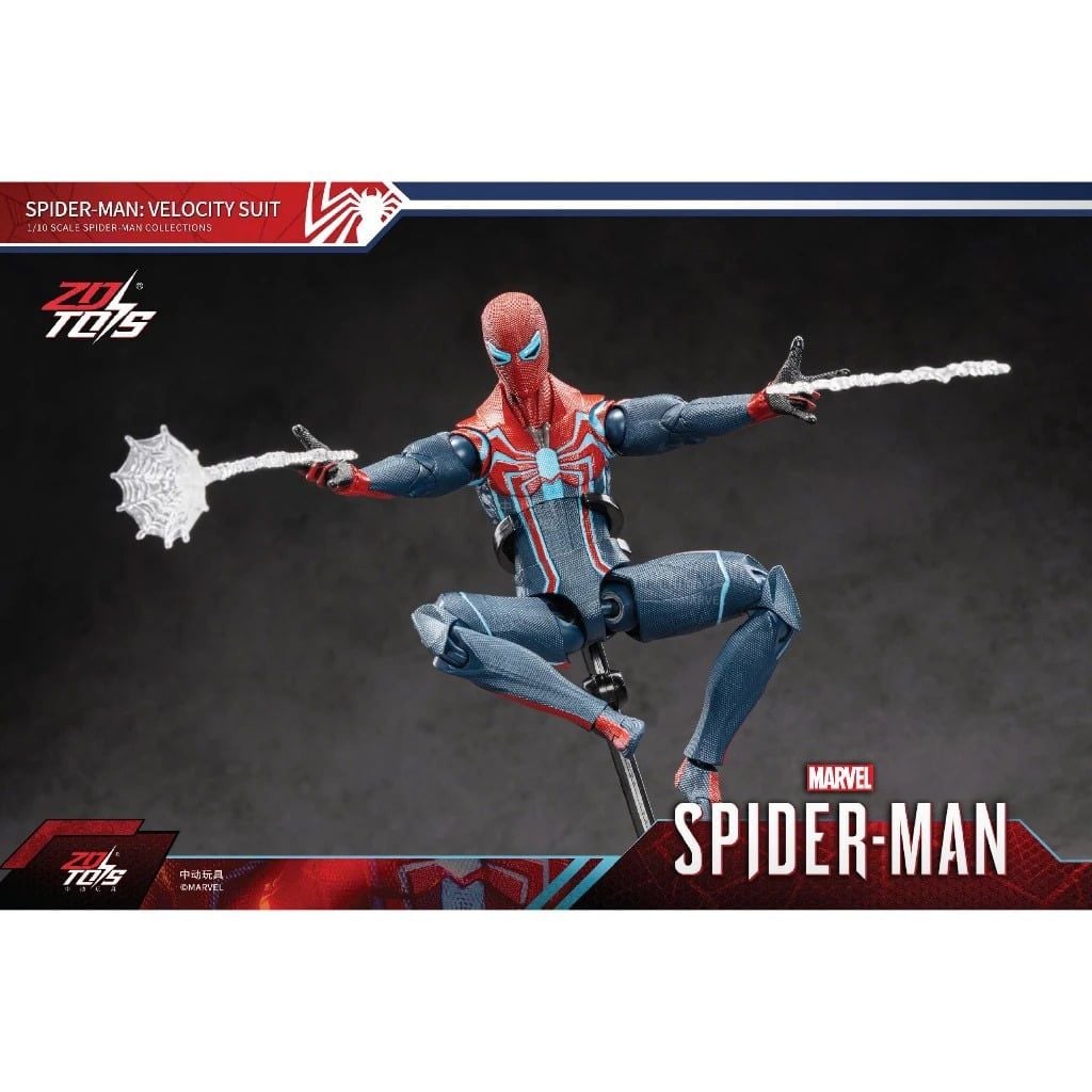  Mô hình nhân vật Marvel người nhện Spider man Velocity suit tỉ lệ 1:10 18CM ZD Toys ZC47 FG270 
