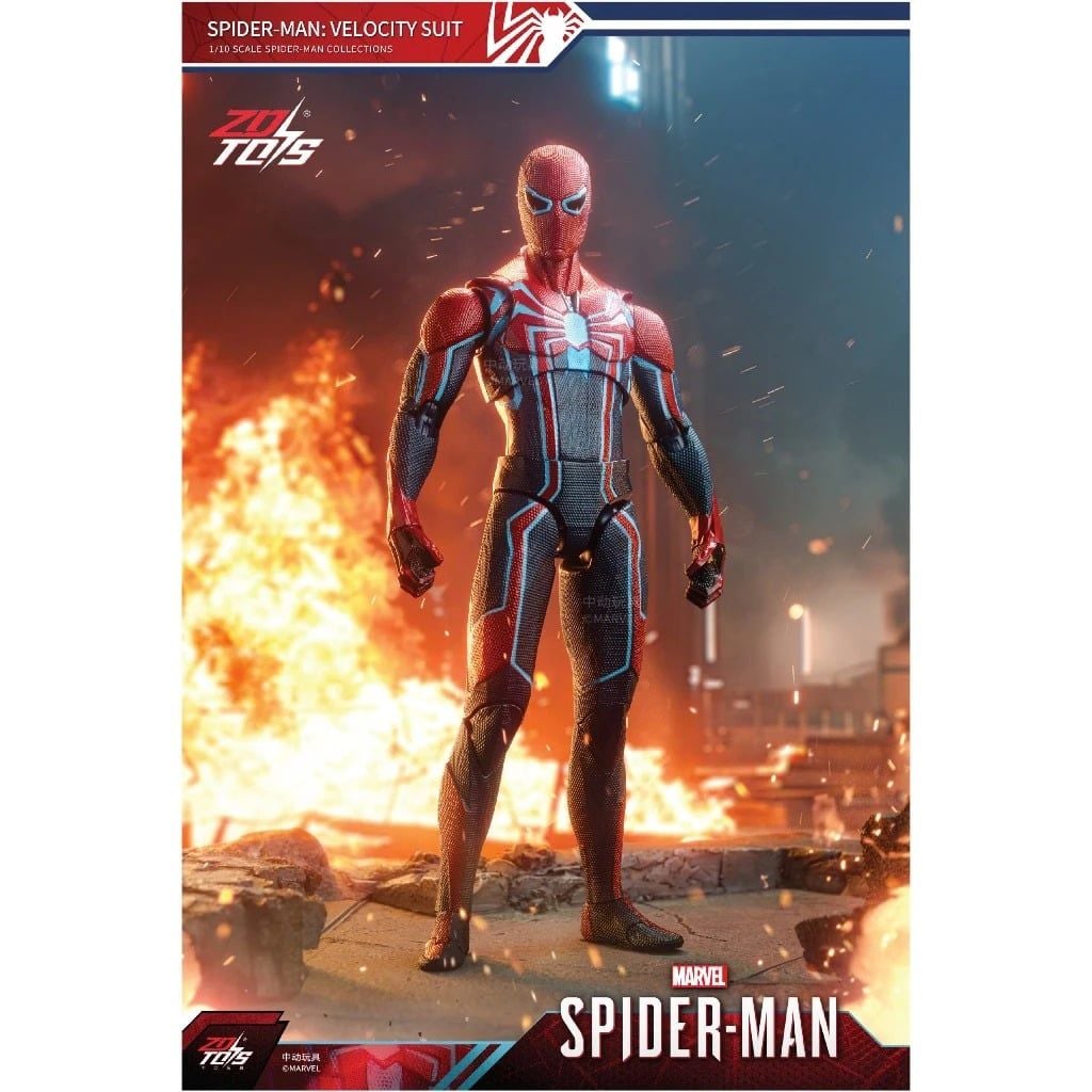  Mô hình nhân vật Marvel người nhện Spider man Velocity suit tỉ lệ 1:10 18CM ZD Toys ZC47 FG270 
