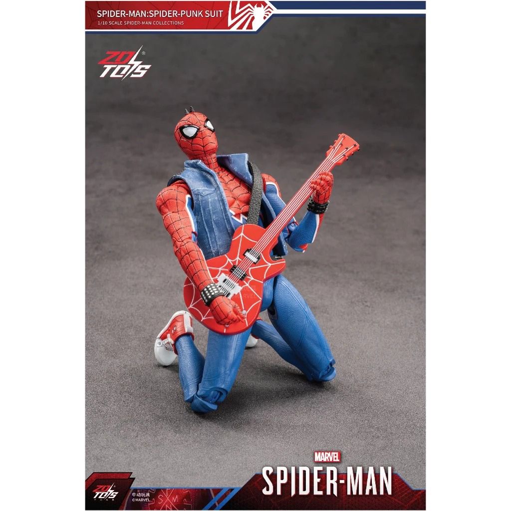  Mô hình nhân vật Marvel người nhện Spider man spider punk tỉ lệ 1:10 18CM ZD Toys ZC49 FG271 