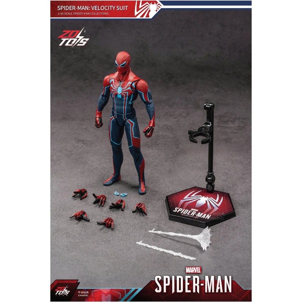  Mô hình nhân vật Marvel người nhện Spider man Velocity suit tỉ lệ 1:10 18CM ZD Toys ZC47 FG270 