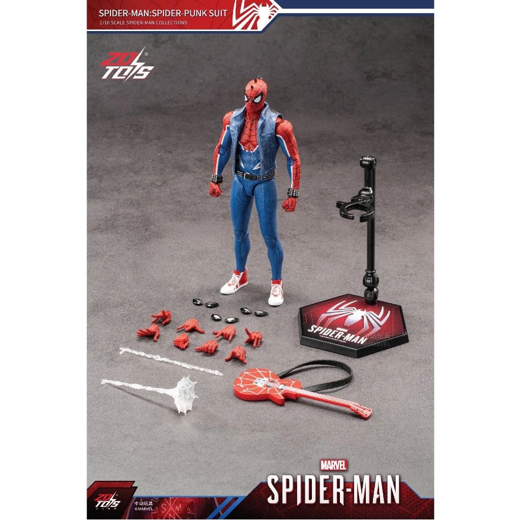  Mô hình nhân vật Marvel người nhện Spider man spider punk tỉ lệ 1:10 18CM ZD Toys ZC49 FG271 