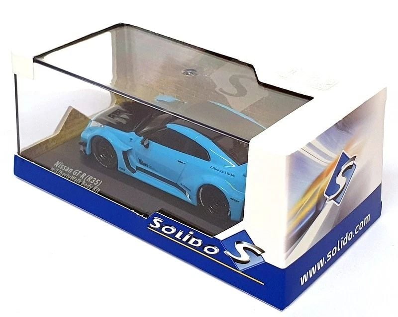  Mô hình ô tô Nissan GTR R35 LBWK Silhouette Miami Blue 2019 tỉ lệ 1:43 Solido model S4311209 