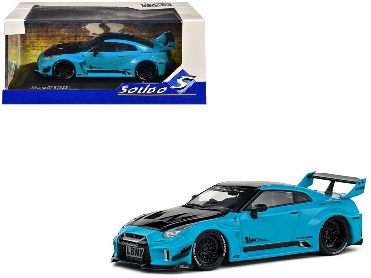  Mô hình ô tô Nissan GTR R35 LBWK Silhouette Miami Blue 2019 tỉ lệ 1:43 Solido model S4311209 