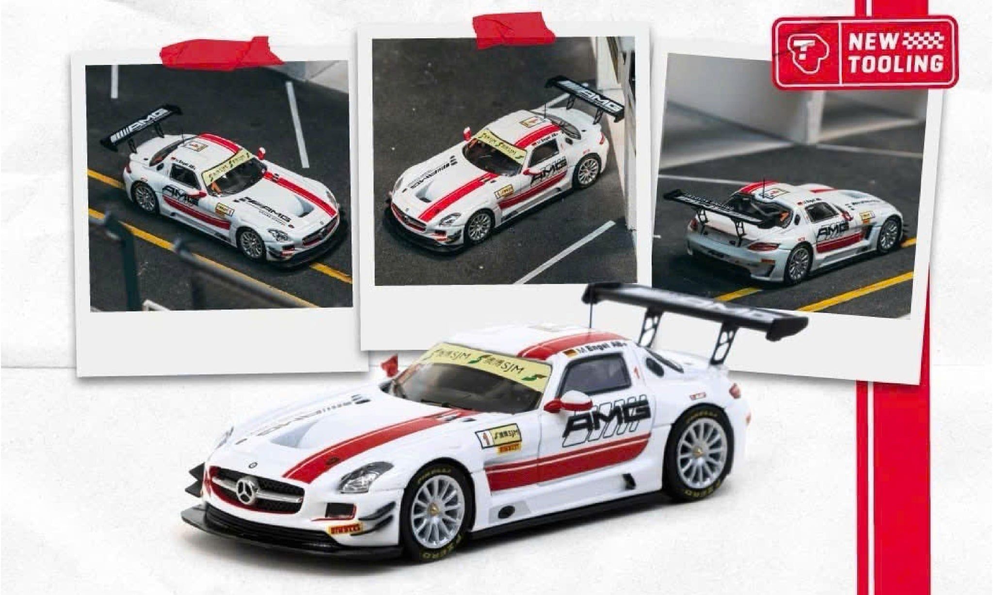  Mô hình xe Mercedes-Benz SLS AMG GT3 Macau GT Cup - FIA GT World Cup 2015 Winner tỉ lệ 1:64 T64-087-15MGP01 