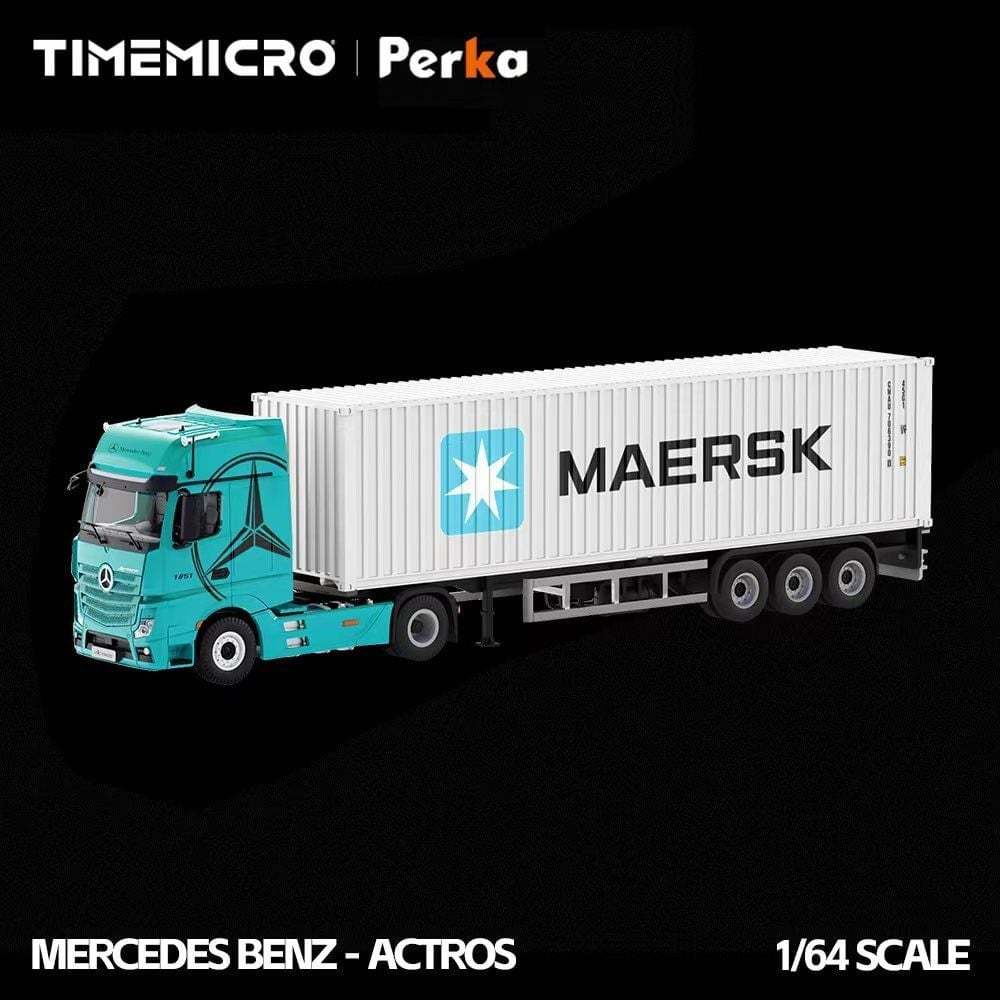  Mô hình xe container kéo thùng Mercedes Benz Actros tỉ lệ 1:64 TimeMicro & Perka TM646741 