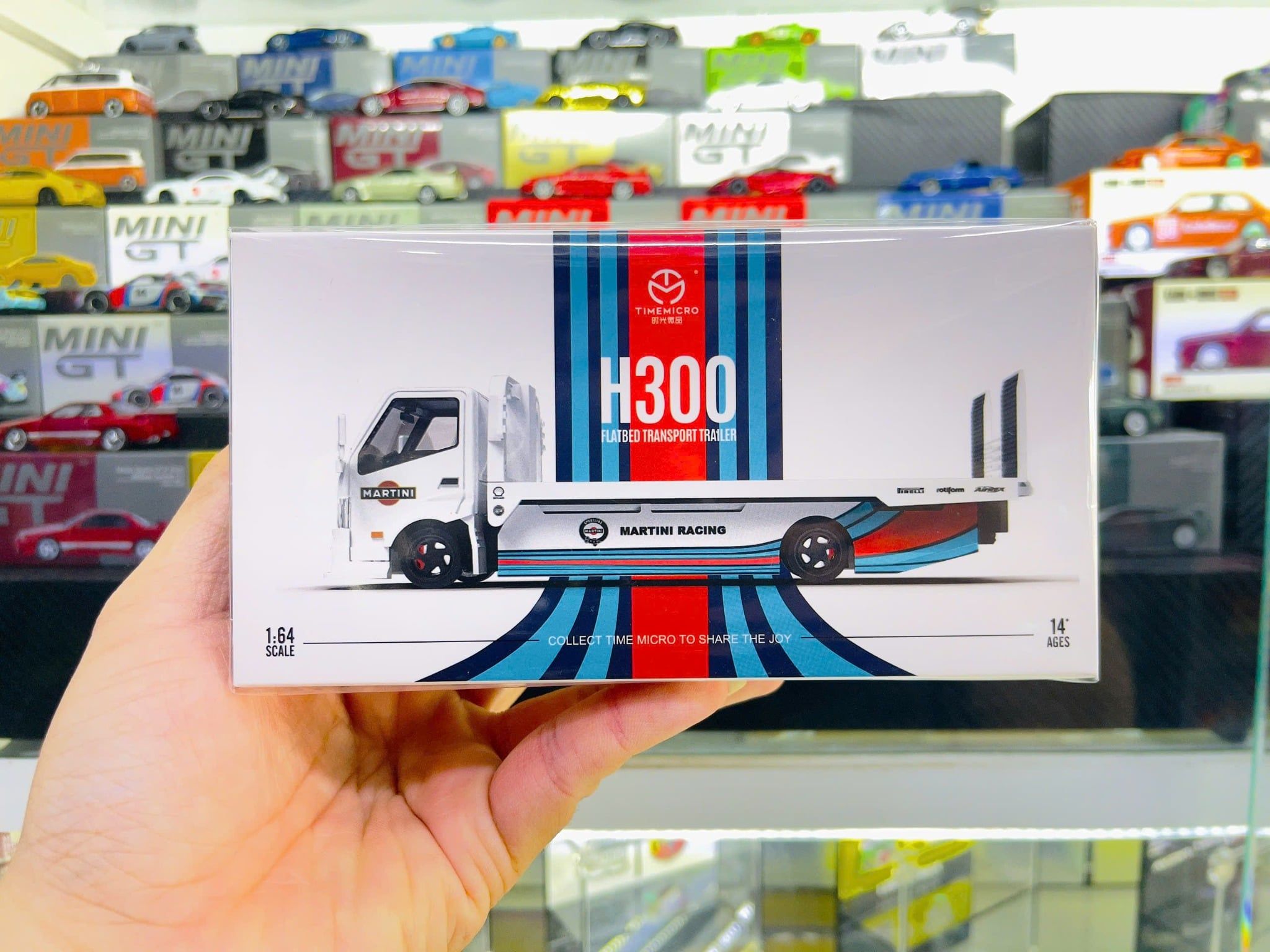  Mô hình xe móoc vận chuyển sàn phẳng H300 Flatbed Transport Trailer MARTINI tỉ lệ 1:64 Time Micro TM647204 