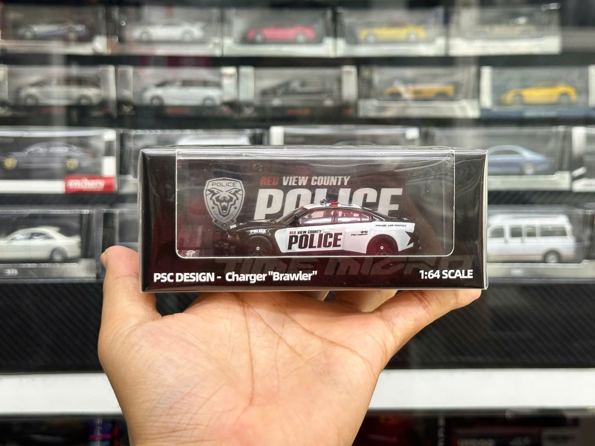  Mô hình xe ô tô tỉ lệ 1:64 Dodge Charger “Brawler” no.440 LSPD Police Car Die-Cast TIME MICRO x PSC DESIGN TM648203 