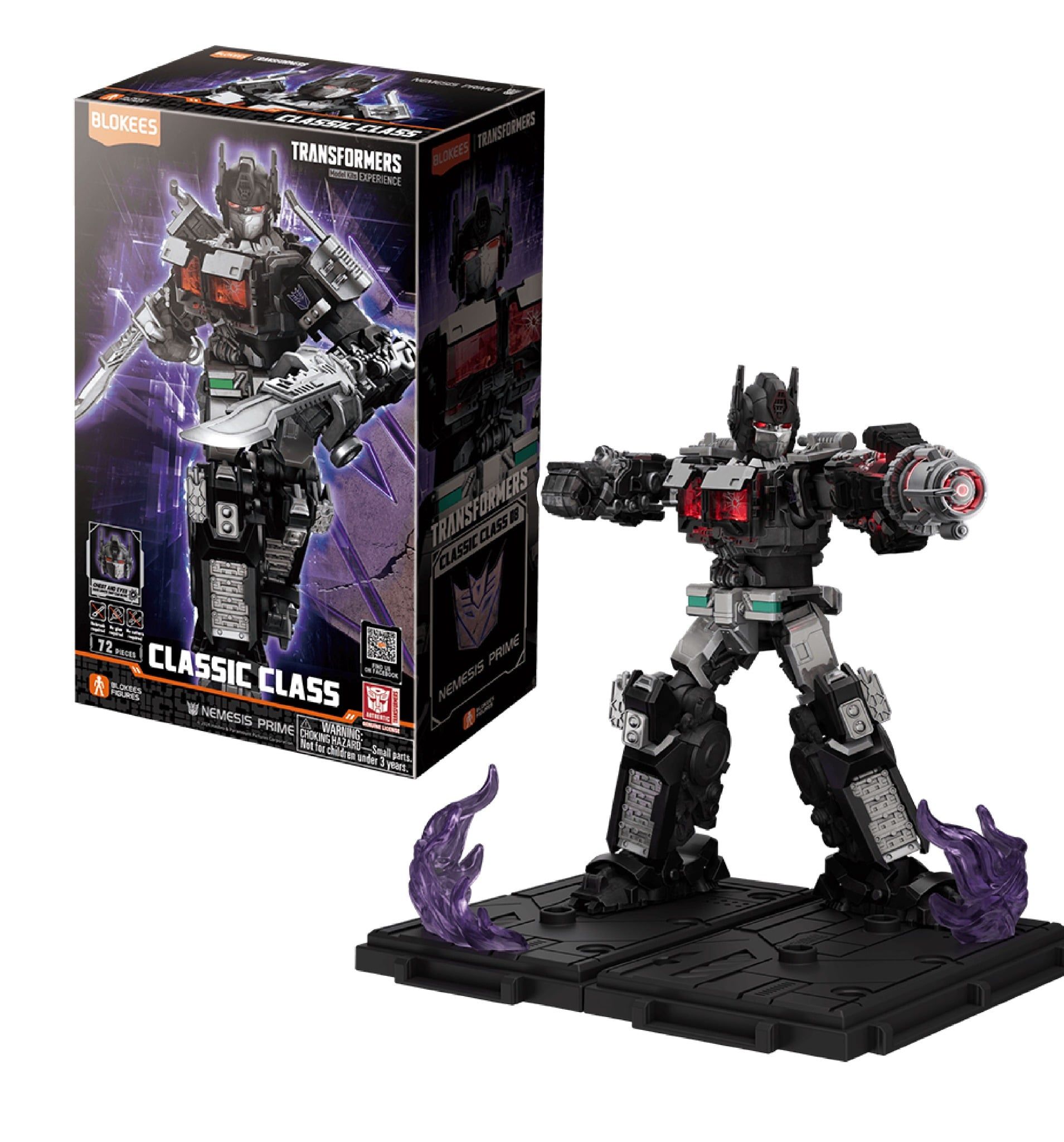  Mô hình lắp ráp có đèn serries Transformers Classic Class(CC) 08 Nemesis Prime (Luminous Eyes & Chest) 10cm Blokees 71155 