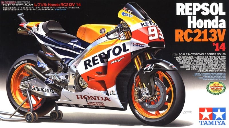 Mô Hình kit Mô tô Honda Repsol RC213V 2014 1:12 Tamiya 14130 