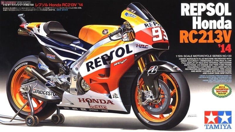  Mô Hình kit Mô tô Honda Repsol RC213V 2014 1:12 Tamiya 14130 
