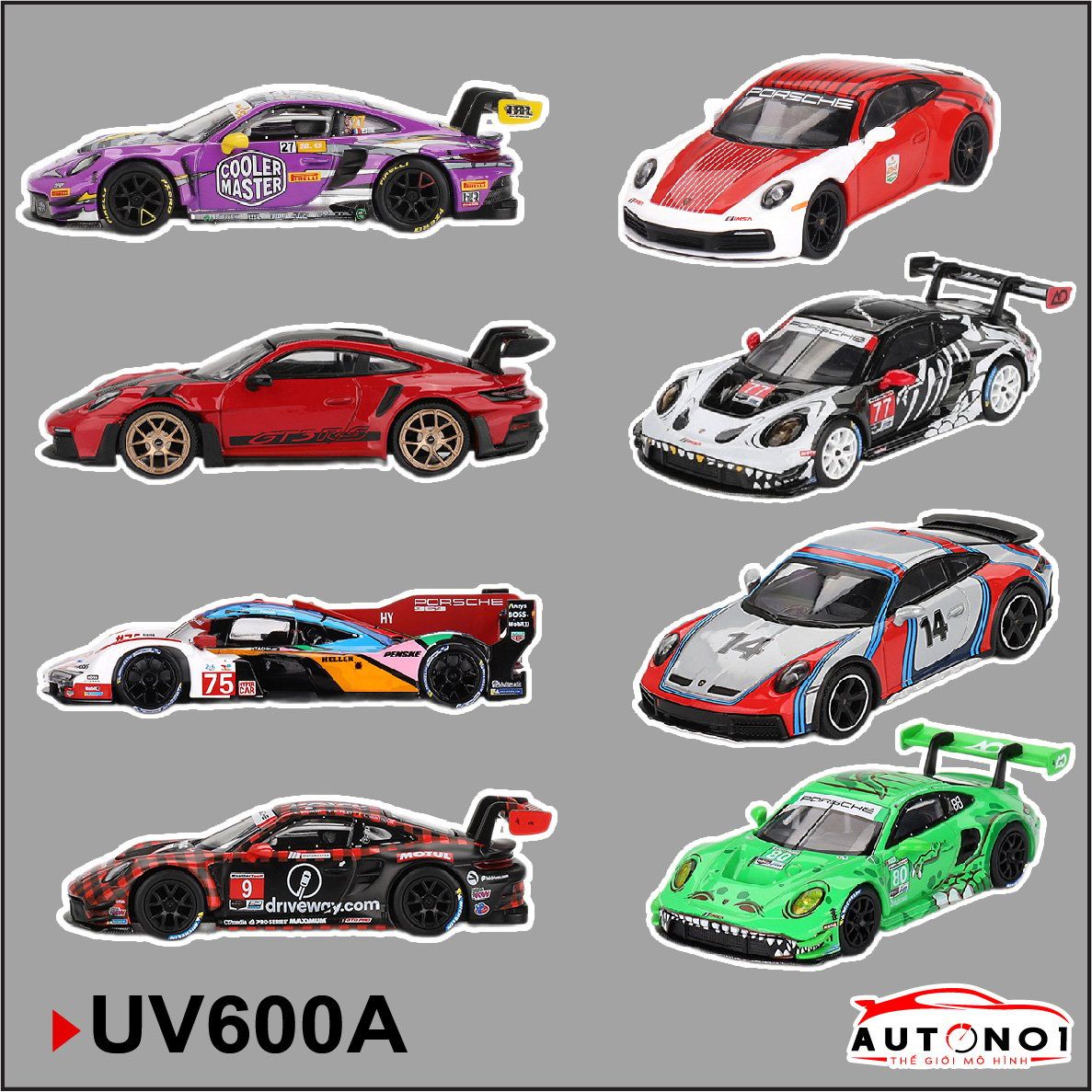  Decal uv trang trí chủ đề các mẫu Porsche của MINIGT dán xe - điện thoại - laptop - máy tính - nón - ly - mica chống nước - chống trầy Autono1 UV600 