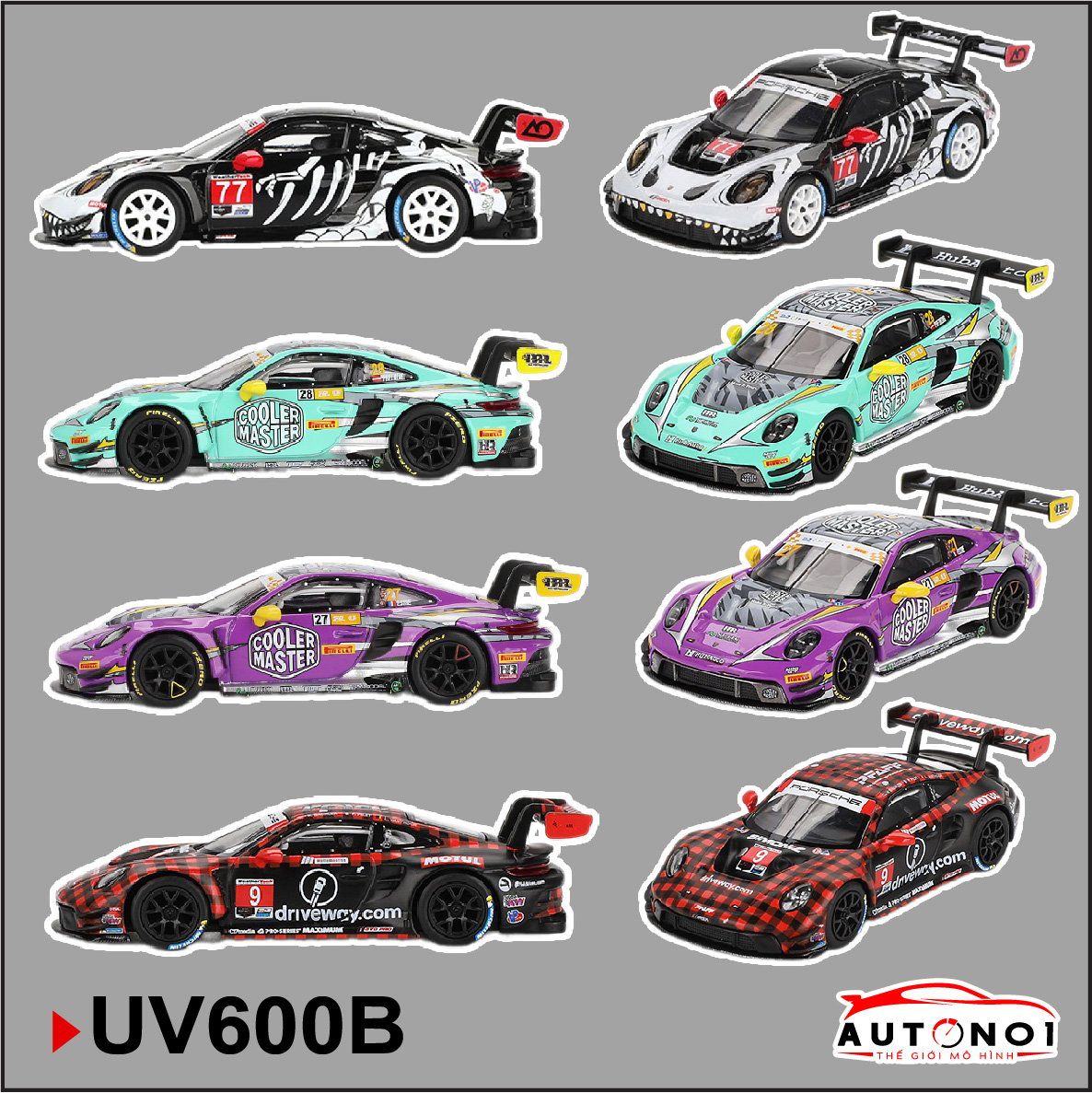  Decal uv trang trí chủ đề các mẫu Porsche của MINIGT dán xe - điện thoại - laptop - máy tính - nón - ly - mica chống nước - chống trầy Autono1 UV600 