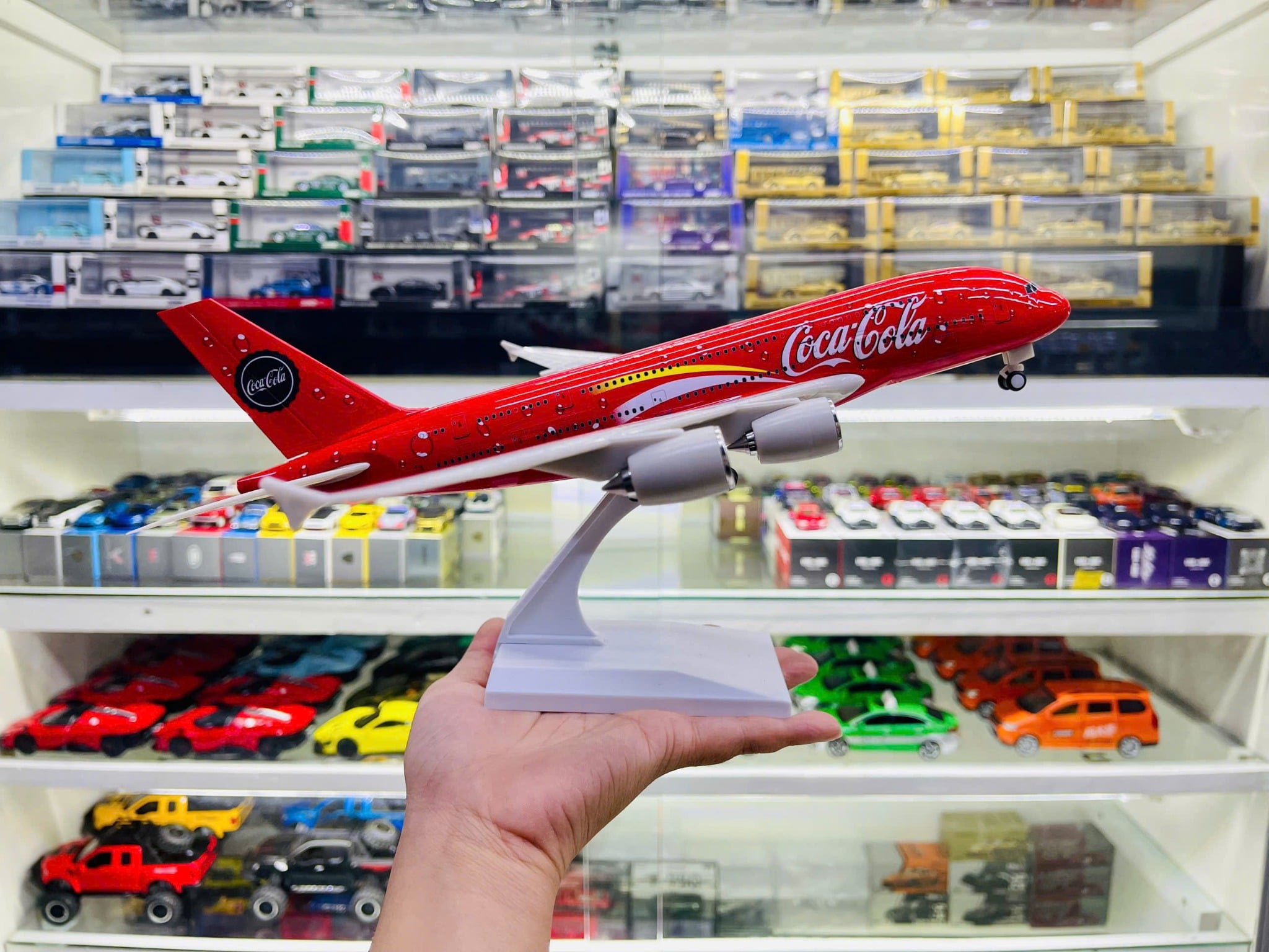  Mô hình máy bay Coca cola Airlines Airbus A380 30cm MB30018 