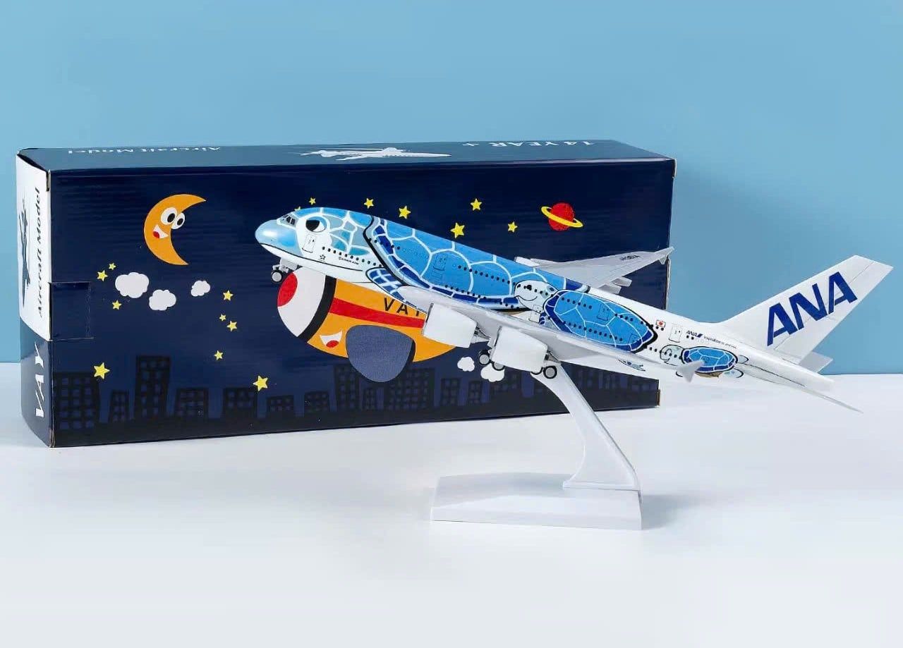 Mô hình máy bay ANA Turtle Blue Airbus A380 30cm MB30032 