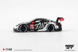  Mô hình xe Porsche 911 GT3 R #77 AO Racing 2025 IMSA Petit Le Mans bản card tỉ lệ 1:64 MiniGT MGT01143 