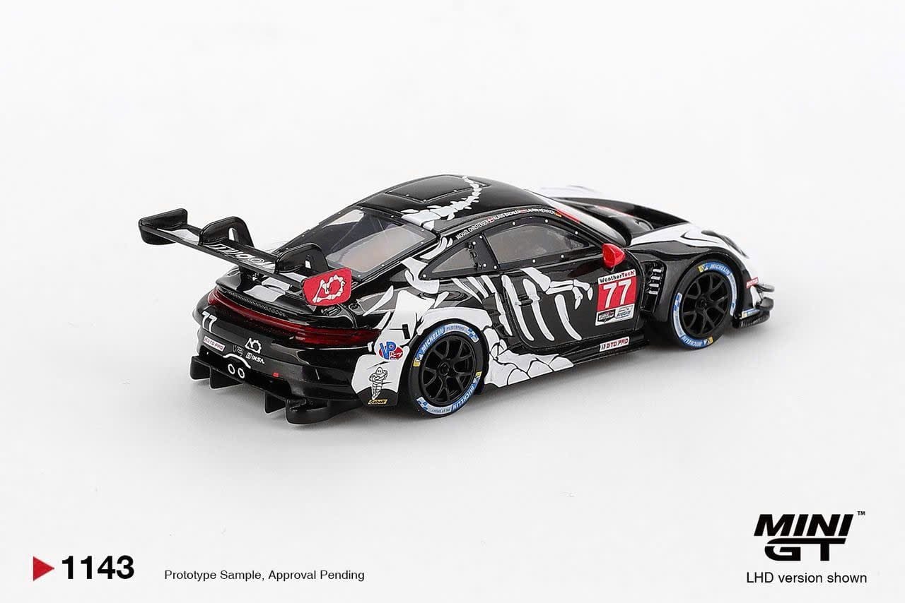  Mô hình xe Porsche 911 GT3 R #77 AO Racing 2025 IMSA Petit Le Mans tỉ lệ 1:64 MiniGT MGT01143 