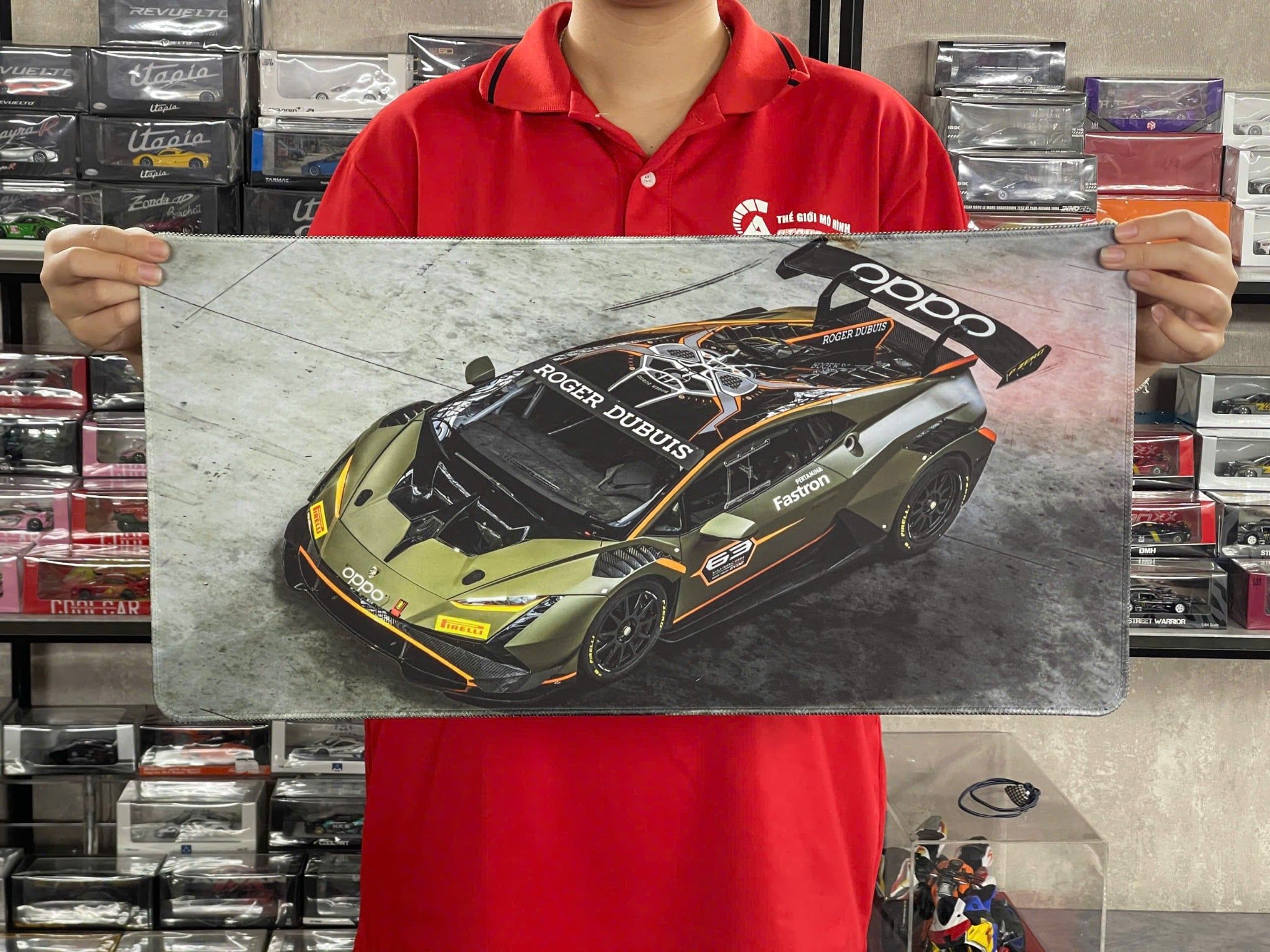  Phụ kiện Thảm lót chống trượt chủ đề siêu xe Lamborghini Huracán Super Trofeo EVO kích thước 30x60cm Autono1 PT141A 