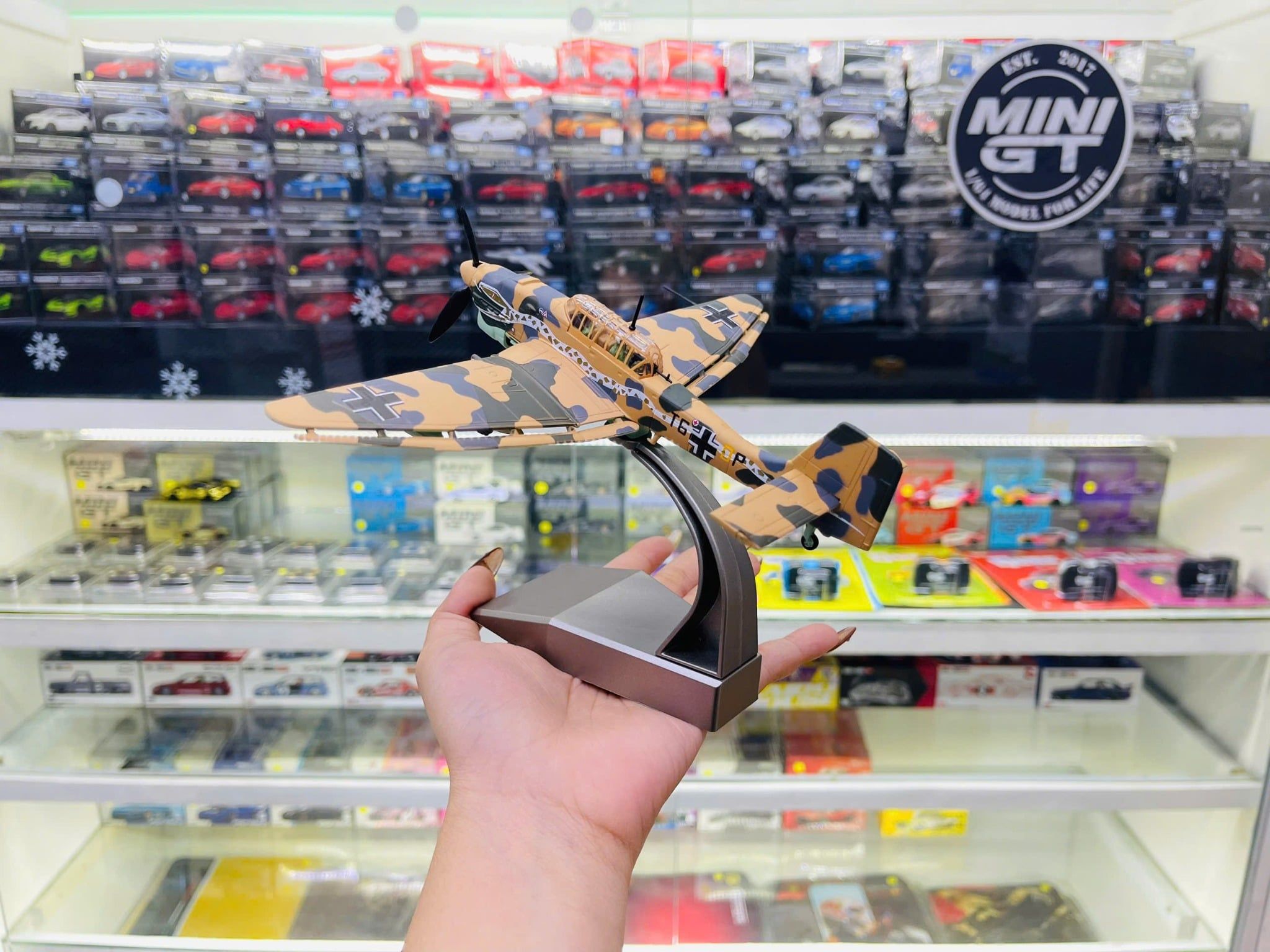  Mô hình máy bay quân sự cánh quạt German Junkers Stuka JU-87 JU87 Bomber tỉ lệ 1:72 NS model MBQS054 