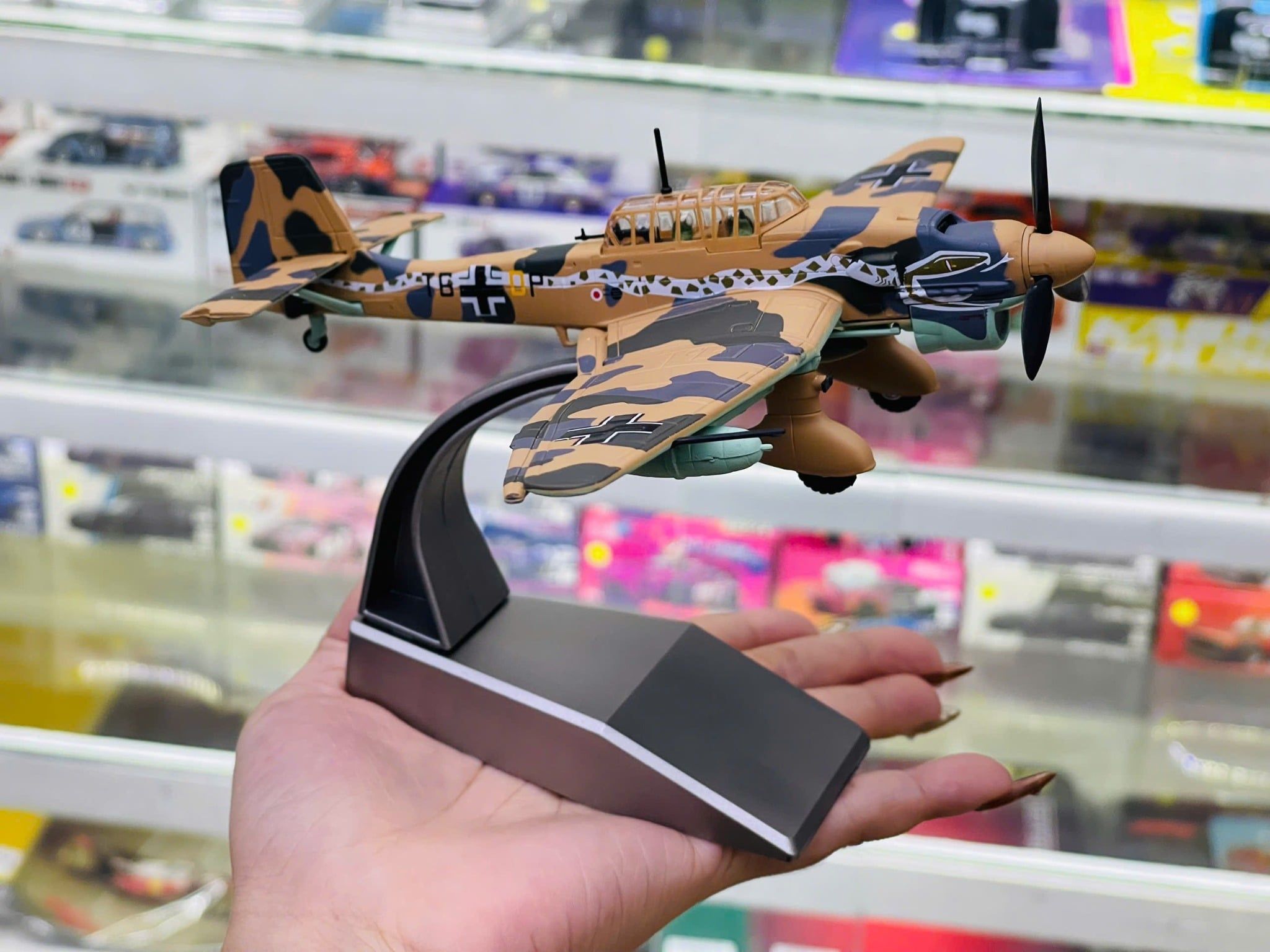  Mô hình máy bay quân sự cánh quạt German Junkers Stuka JU-87 JU87 Bomber tỉ lệ 1:72 NS model MBQS054 