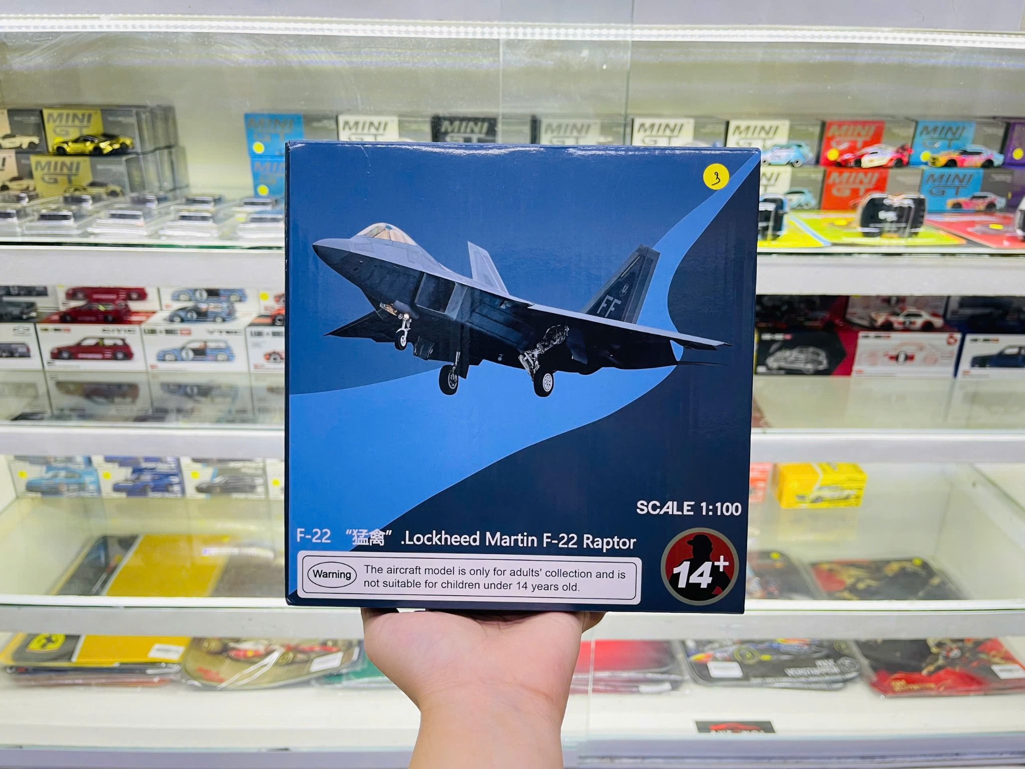  Mô hình máy bay chiến đấu USA F-22 Lockheed Martin Raptor tỉ lệ 1:100 Ns models MBQS012 