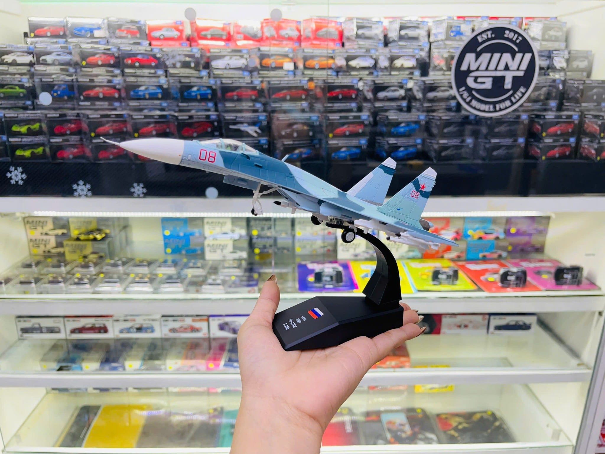  Mô hình máy bay chiến đấu Sukhoi Su-27 Flanker Russia 1987 tỉ lệ 1:100 Ns models MBQS007 