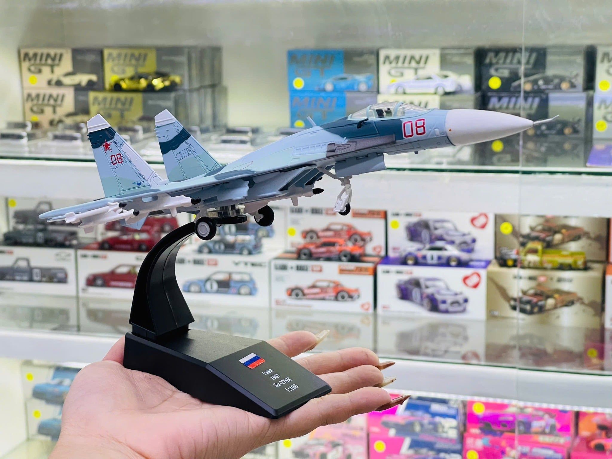  Mô hình máy bay chiến đấu Sukhoi Su-27 Flanker Russia 1987 tỉ lệ 1:100 Ns models MBQS007 