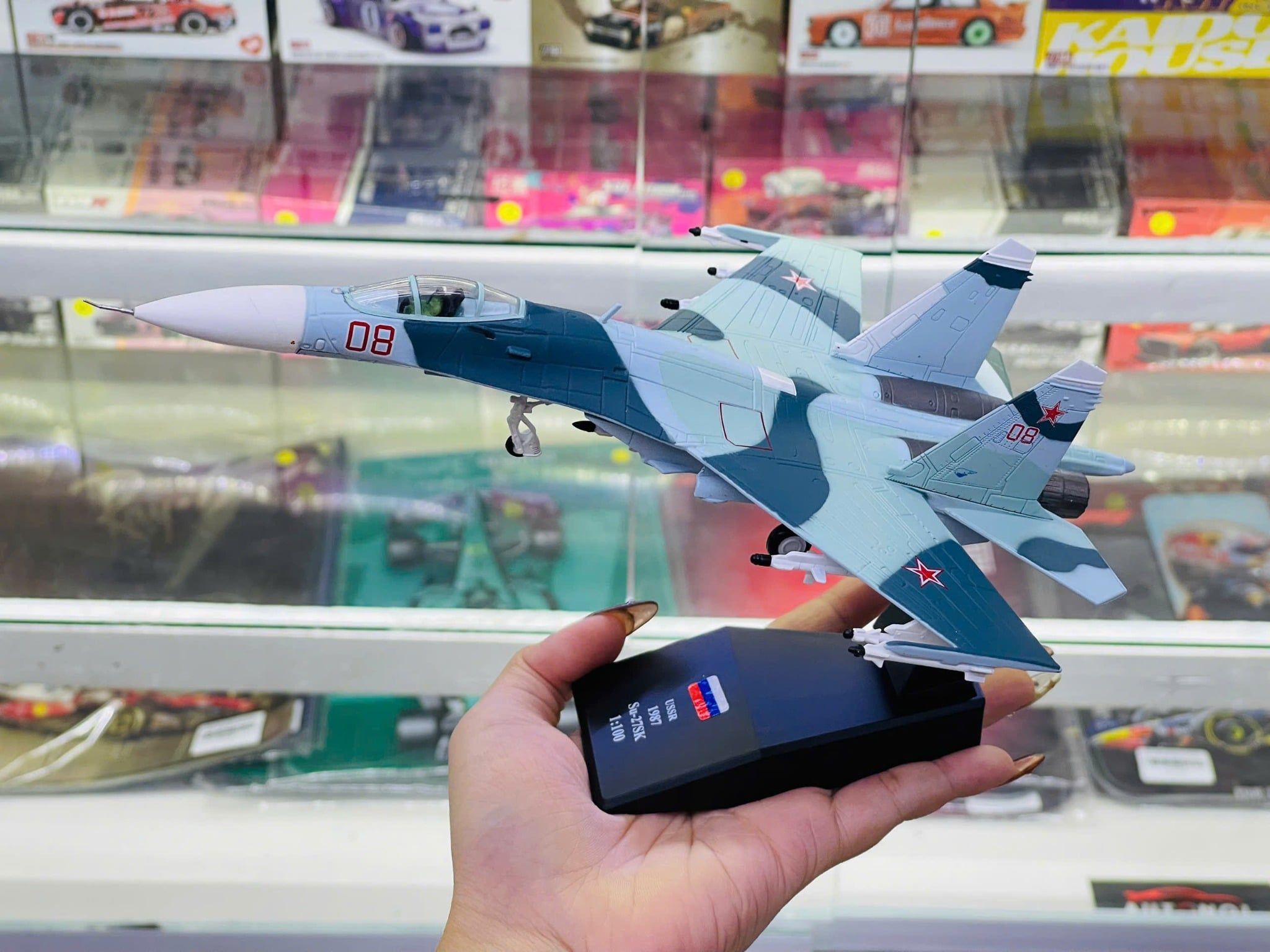  Mô hình máy bay chiến đấu Sukhoi Su-27 Flanker Russia 1987 tỉ lệ 1:100 Ns models MBQS007 