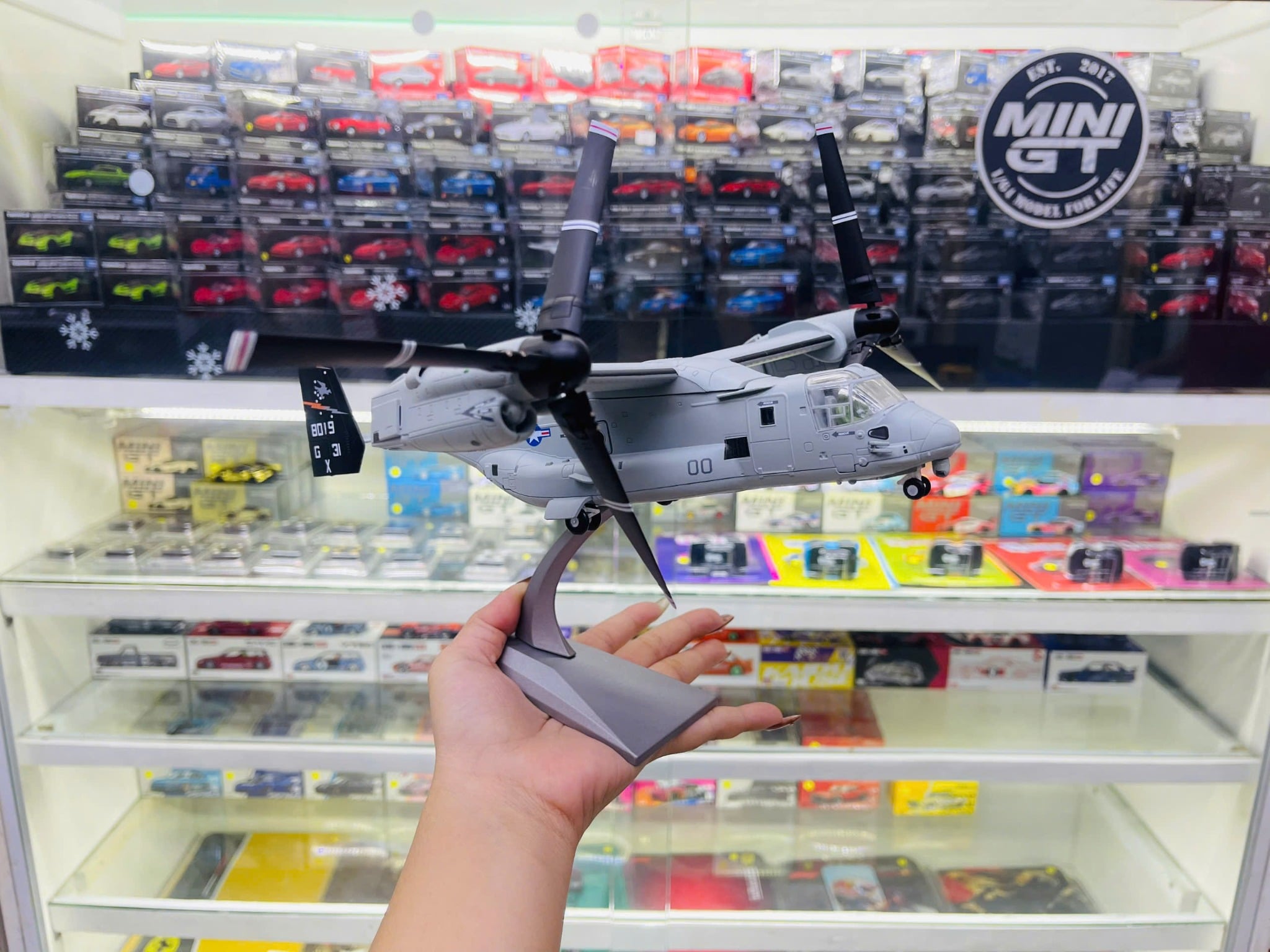  Mô hình máy bay vận chuyển cánh quạt Boeing Bell V-22 Osprey Marines grey tỉ lệ 1:72 Ns models MBQS034 