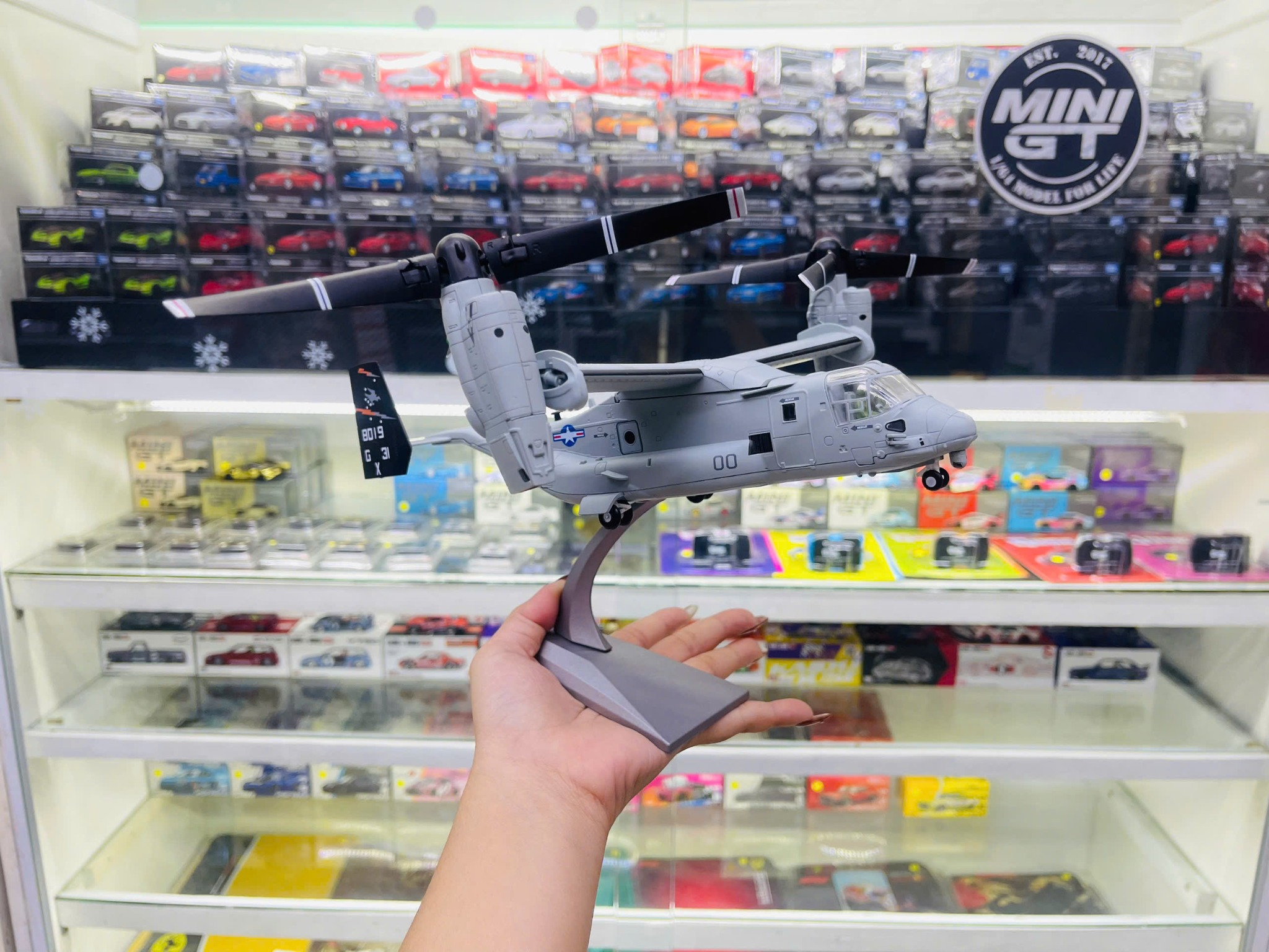  Mô hình máy bay vận chuyển cánh quạt Boeing Bell V-22 Osprey Marines grey tỉ lệ 1:72 Ns models MBQS034 