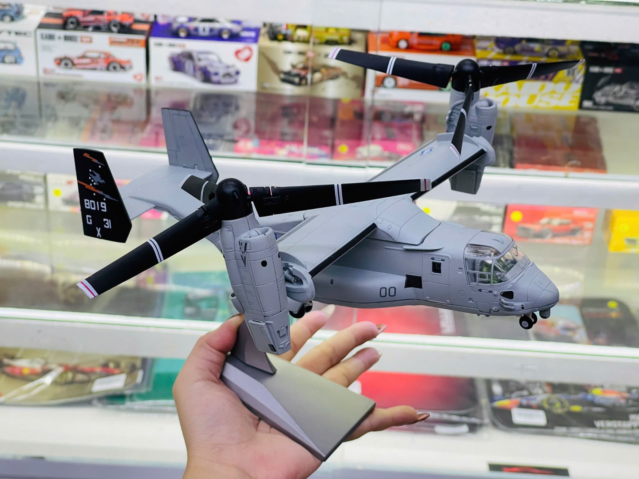  Mô hình máy bay vận chuyển cánh quạt Boeing Bell V-22 Osprey Marines grey tỉ lệ 1:72 Ns models MBQS034 
