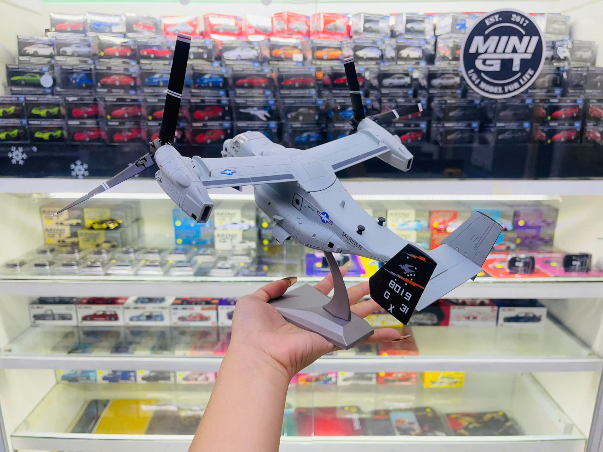  Mô hình máy bay vận chuyển cánh quạt Boeing Bell V-22 Osprey Marines grey tỉ lệ 1:72 Ns models MBQS034 