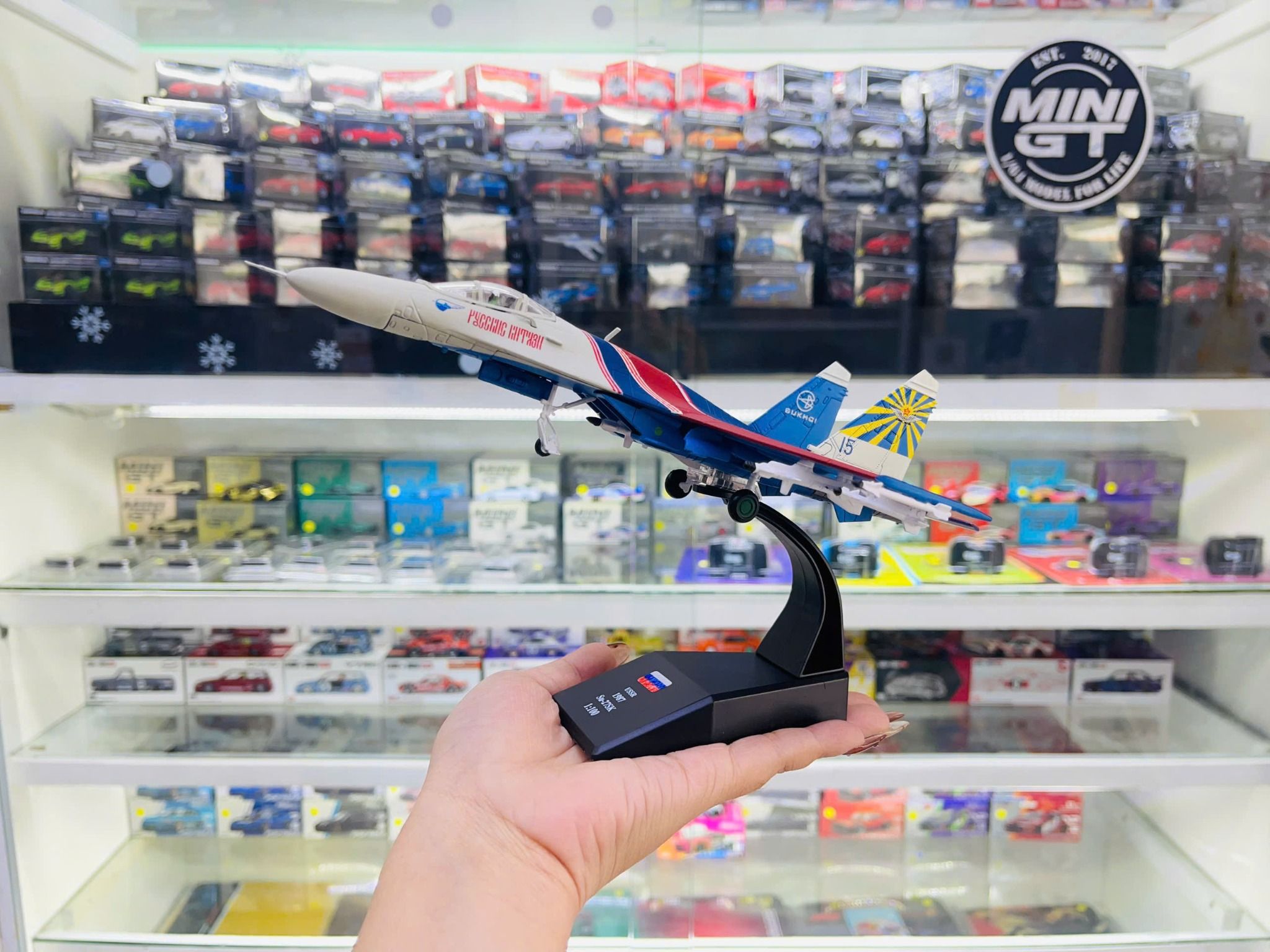  Mô hình máy bay chiến đấu Russia USSR 1987 SuKhoi 27 tỉ lệ 1:100 Ns models MBQS044 