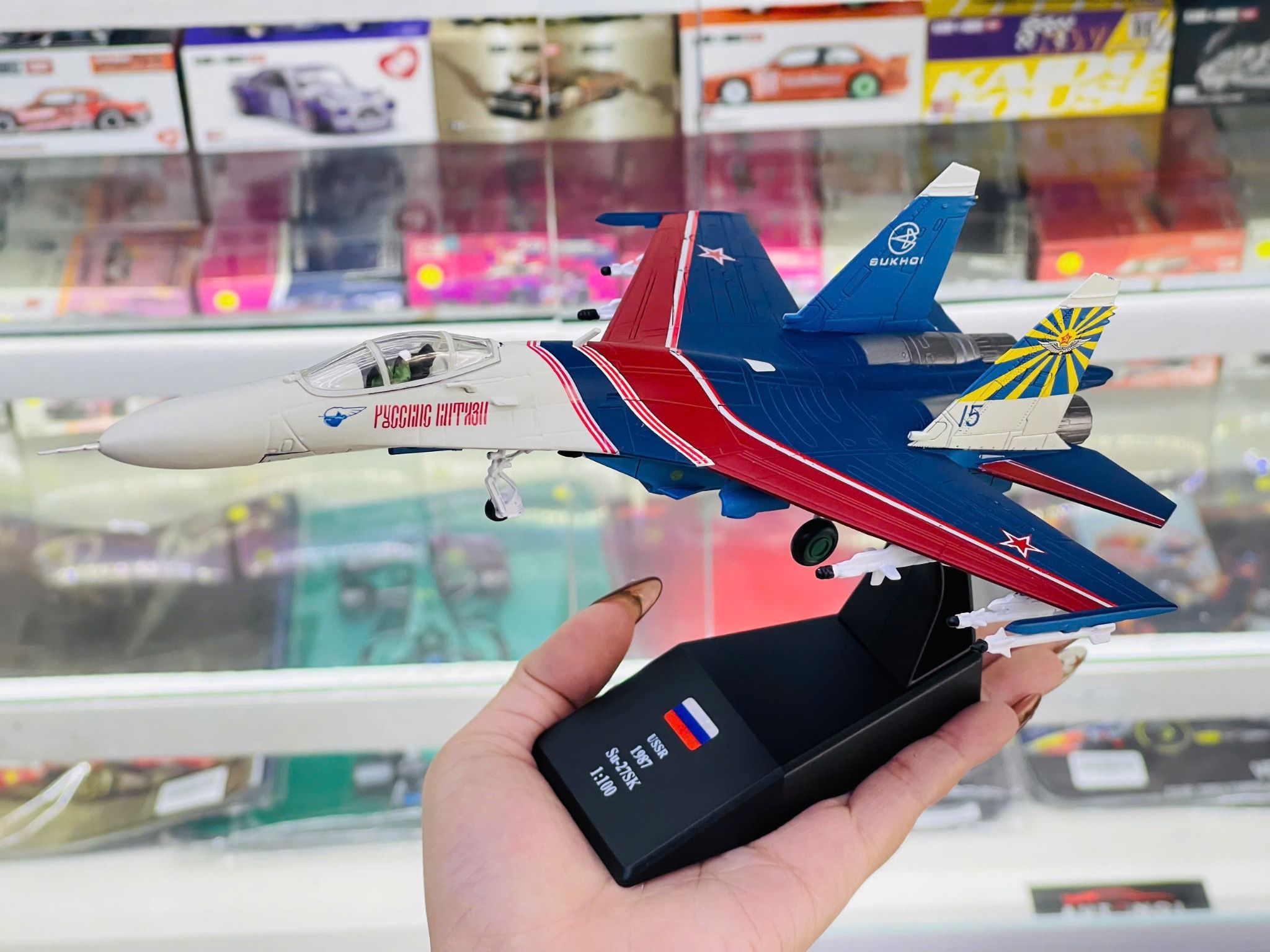  Mô hình máy bay chiến đấu Russia USSR 1987 SuKhoi 27 tỉ lệ 1:100 Ns models MBQS044 