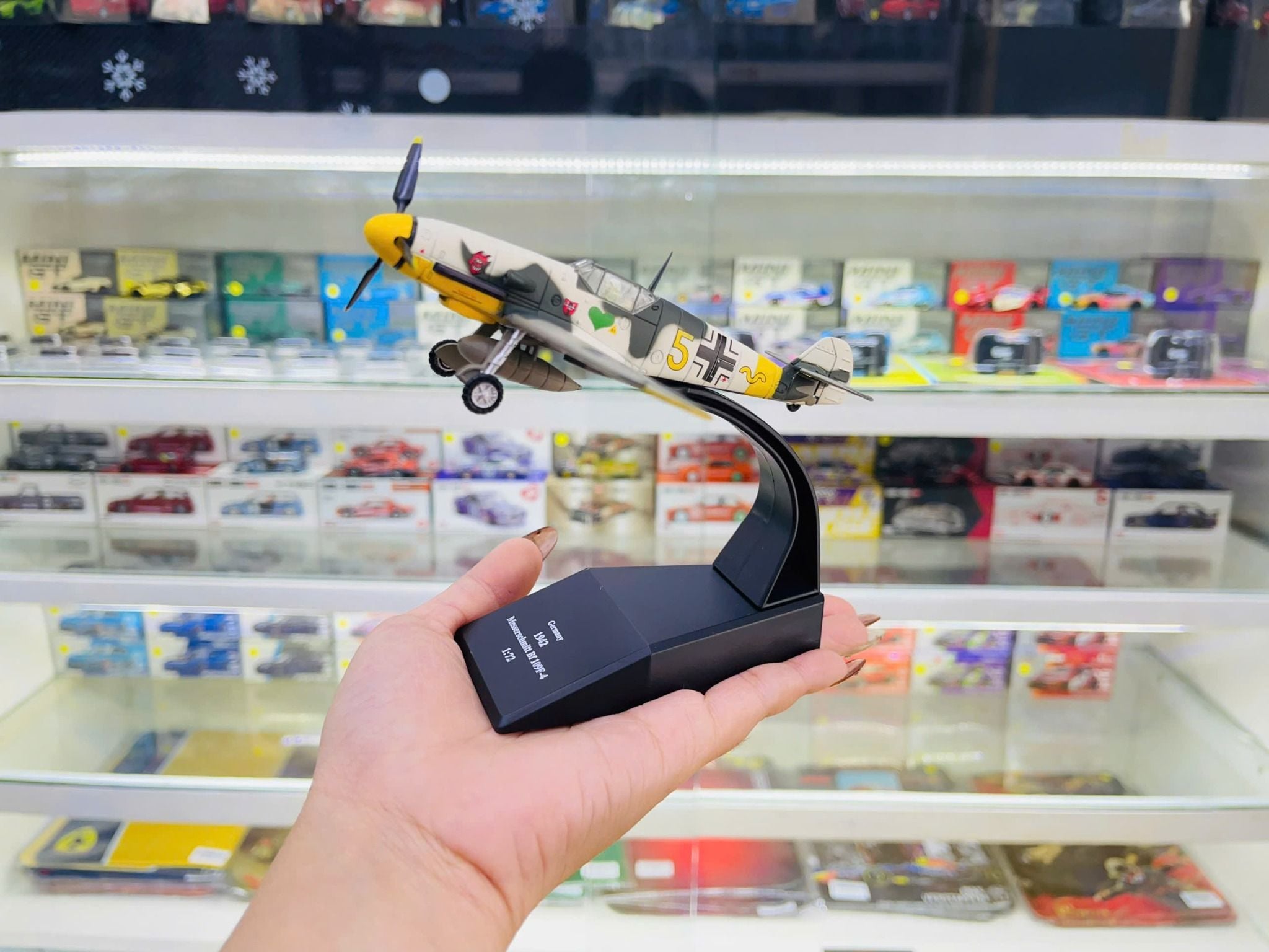  Mô hình máy bay quân sự cánh quạt WWII German Messerschmitt BF109 Metal Fighter Military tỉ lệ 1:100 Ns models MBQS060 