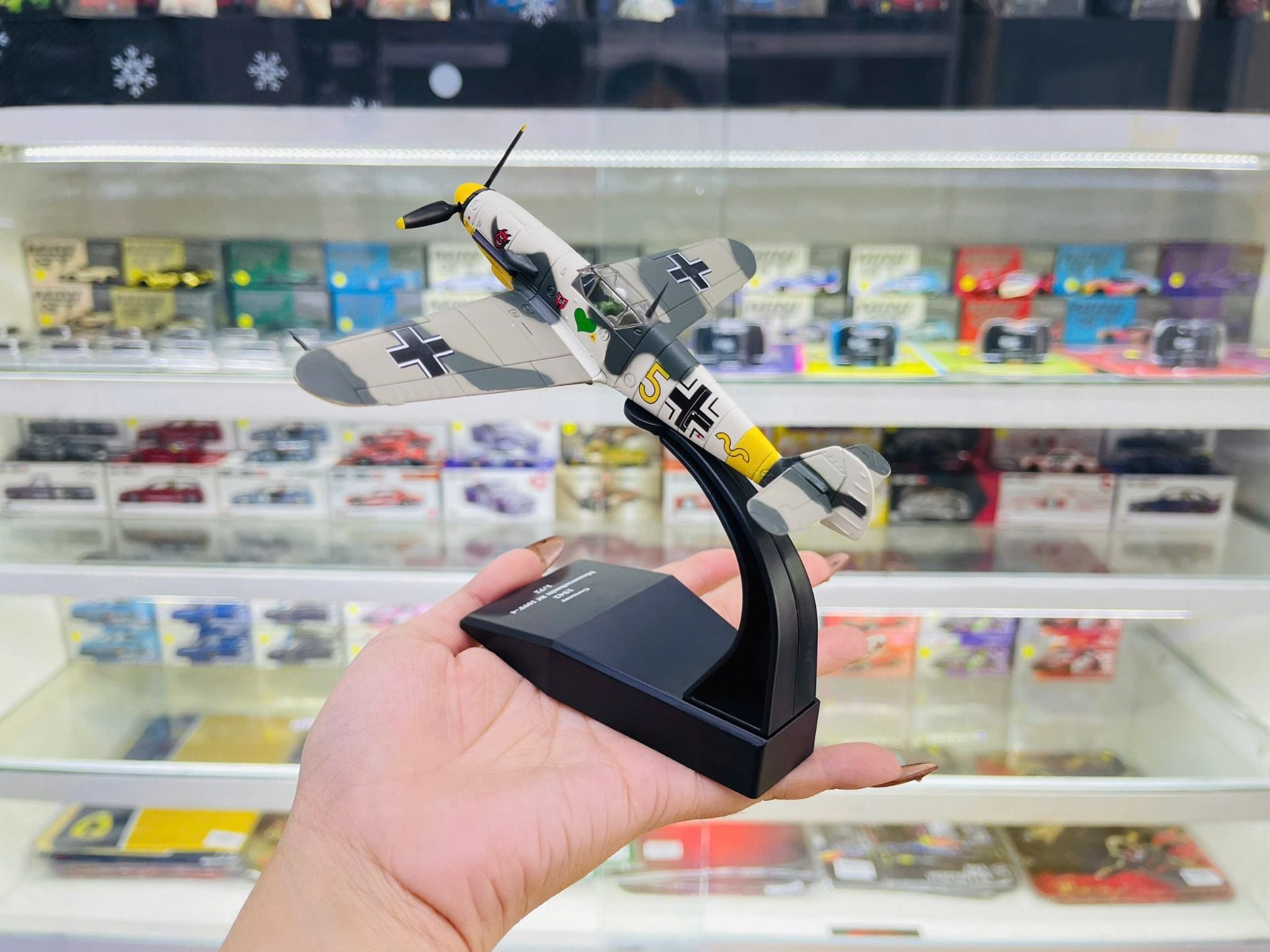  Mô hình máy bay quân sự cánh quạt WWII German Messerschmitt BF109 Metal Fighter Military tỉ lệ 1:100 Ns models MBQS060 