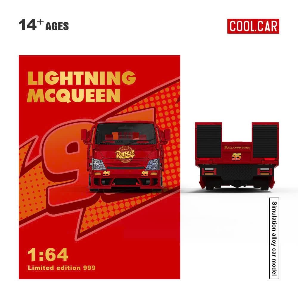  Mô hình xe tải cứu hộ H300 Flatbed Transport Trailer Lightning McQueen tỉ lệ 1:64 Cool car CC647229 