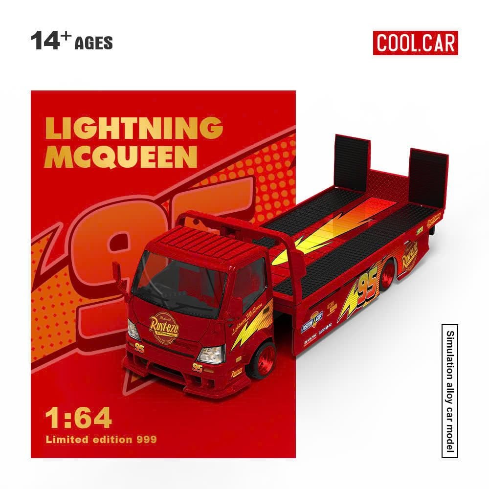  Mô hình xe tải cứu hộ H300 Flatbed Transport Trailer Lightning McQueen tỉ lệ 1:64 Cool car CC647229 