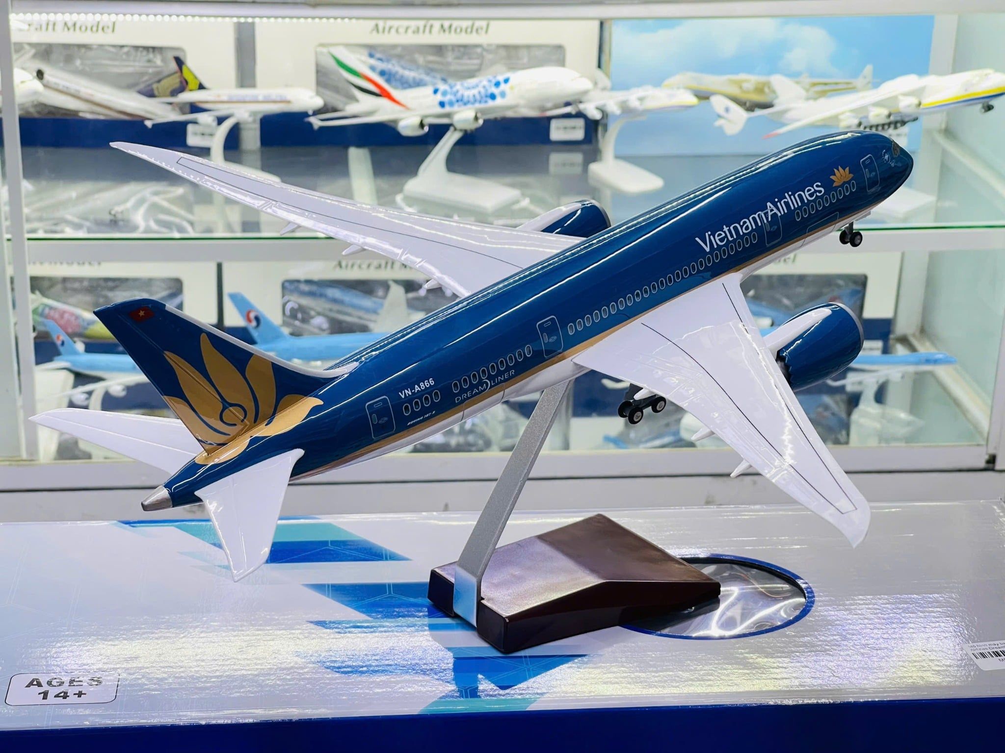  Mô hình máy bay Vietnam Airlines Dreamliner Boeing B787 47cm 1:130 No LED 47cm MB47087 