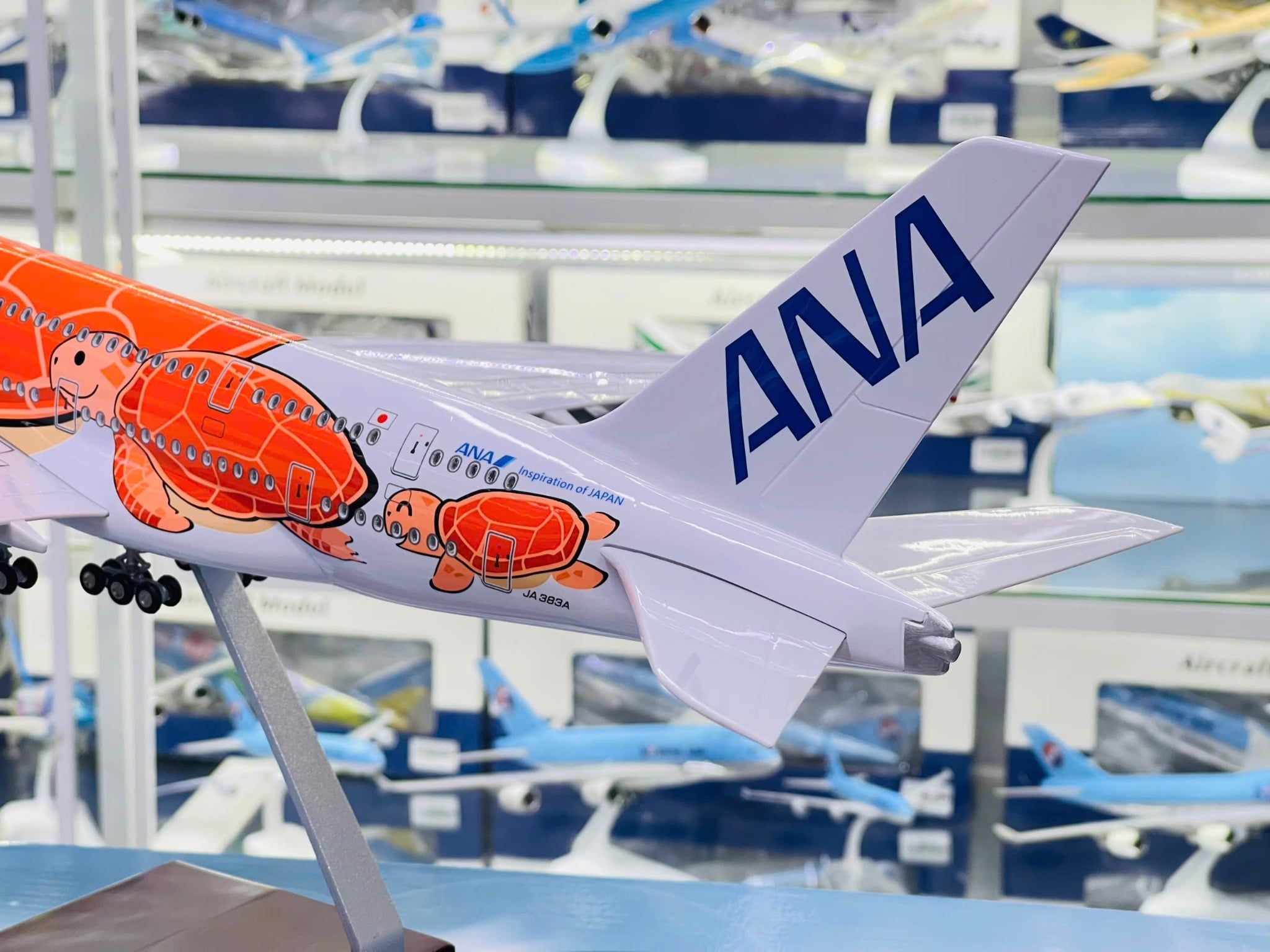 Mô hình máy bay ANA Turtle Orange Airbus A380 No LED 47cm MB47085 