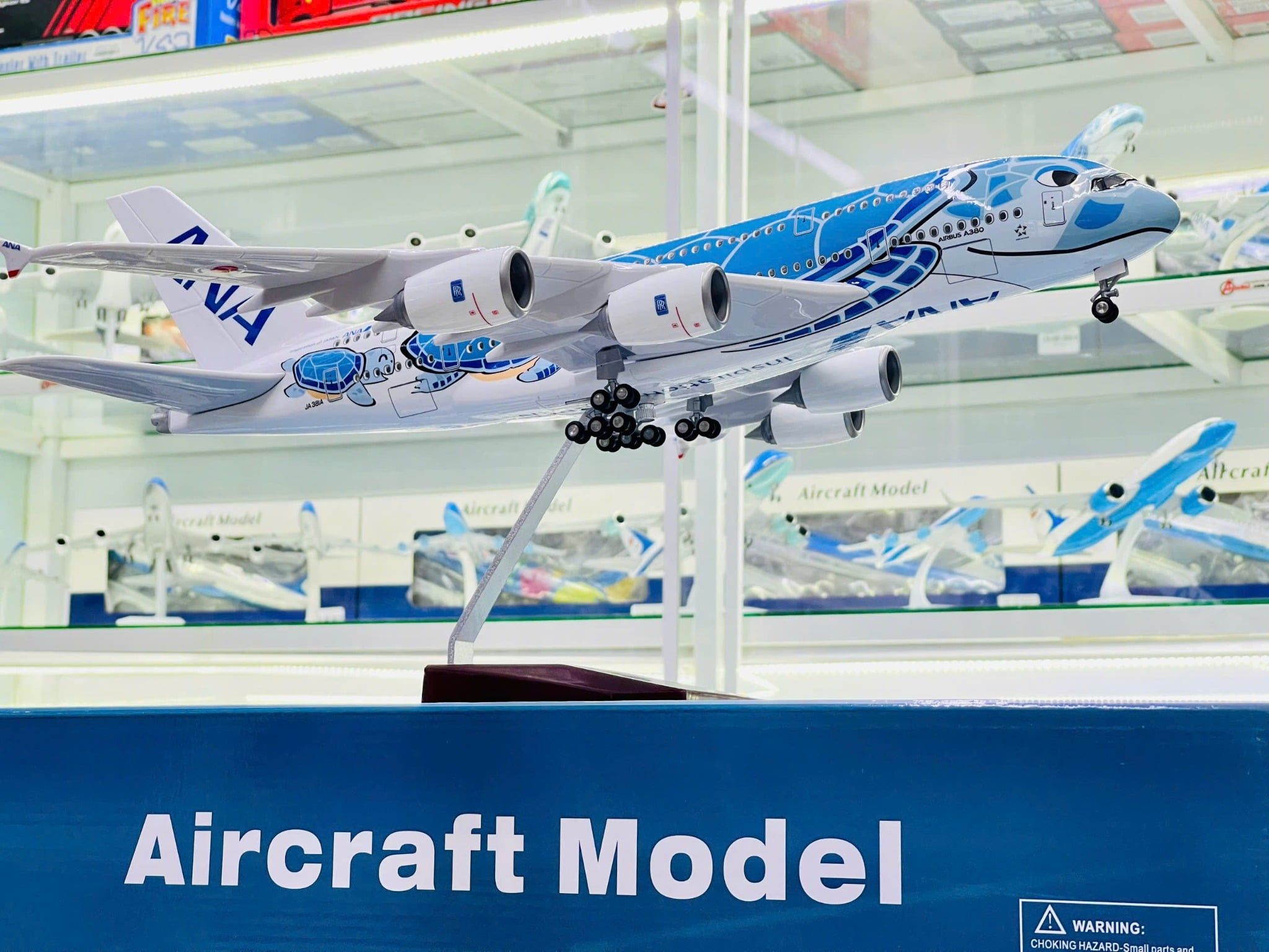  Mô hình máy bay ANA Turtle Blue Airbus A380 No LED 47cm MB47083 