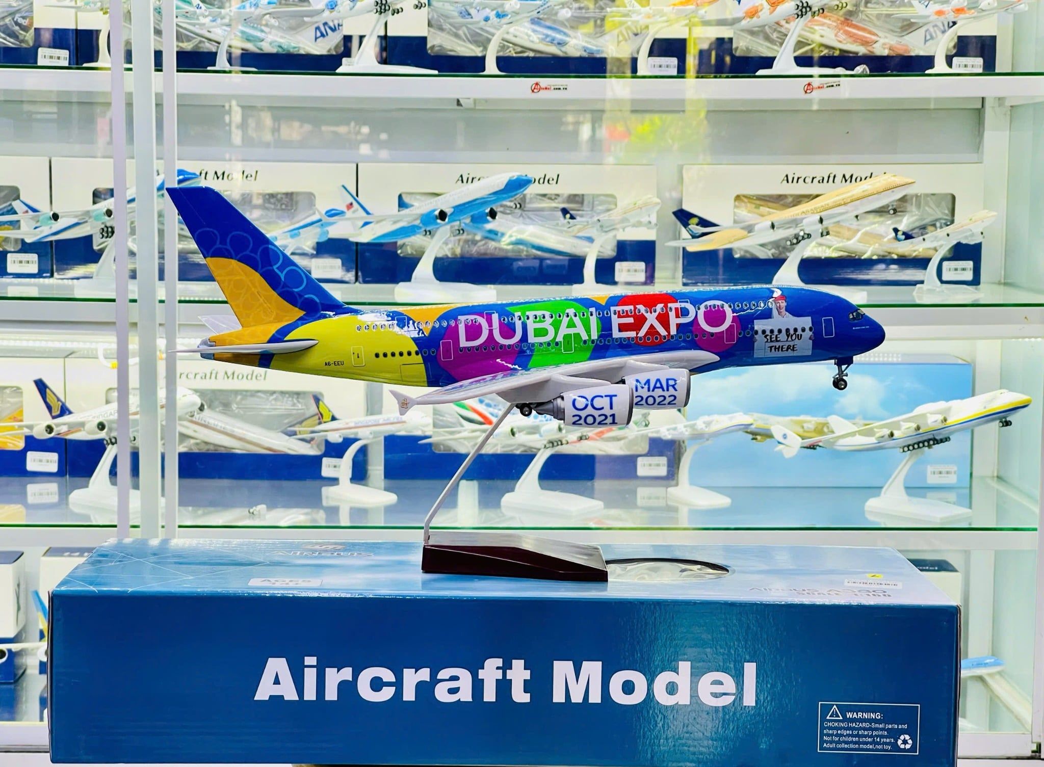  Mô hình máy bay Be part of the magic Dubai expo 2021-2022 Airbus A380 47cm 1:200 No LED MB47082 