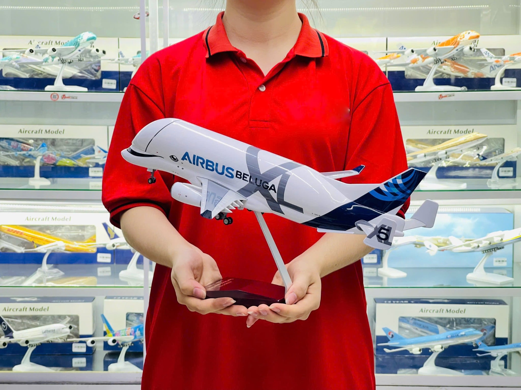 Mô hình máy bay vận tải Super Beluga Airbus A330 47cm 1:150 mở được khoang hàng MB47073 