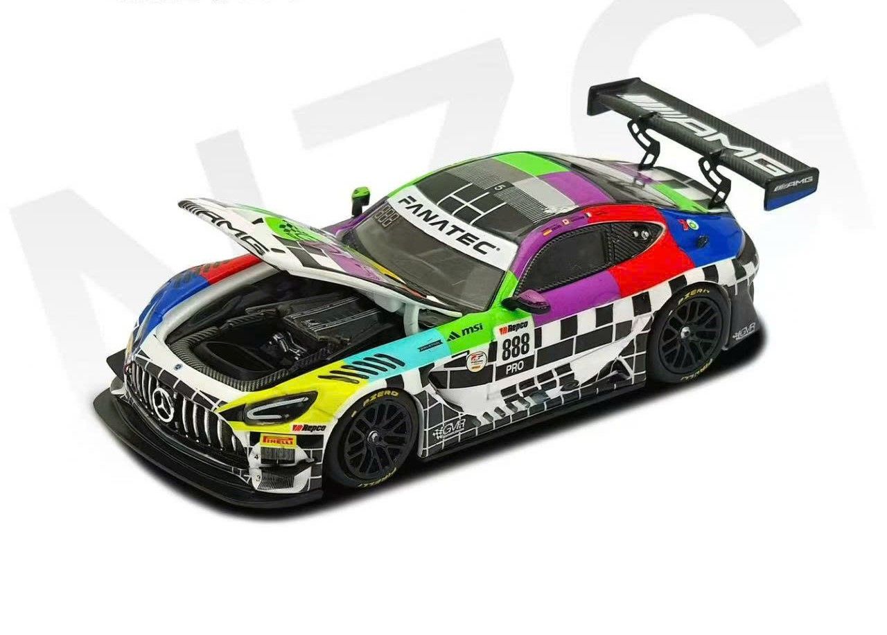  Mô hình xe Mercedes Benz AMG GT3 EVO 2 Team GMR Bathurst 12H #8 Team GMR Bathurst 24H #888 tỉ lệ 1:64 Kilo works114601001 