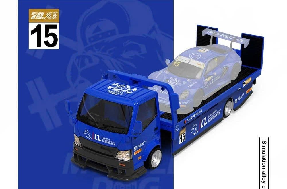  Mô hình xe tải H300 Flatbed Transport Trailer Royal Blue No.15 Paint Scheme Realistic tỉ lệ 1:64 CoolcarCC647231 