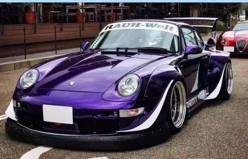  Mô hình xe Porsche Rauh welt RWB 993 purple ARMY GIRL limited full open tỉ lệ 1:64 PGM OT64787 